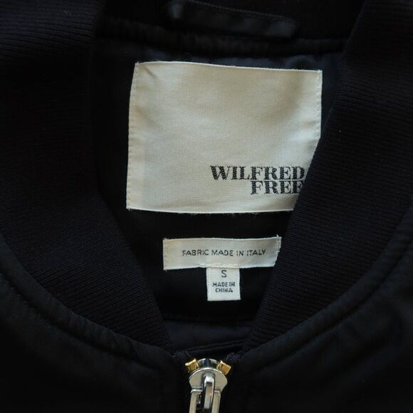 ARITZIA WILFRED flight bomber jacket black zip padded S warm casual preppy fall - Picture 4 of 9